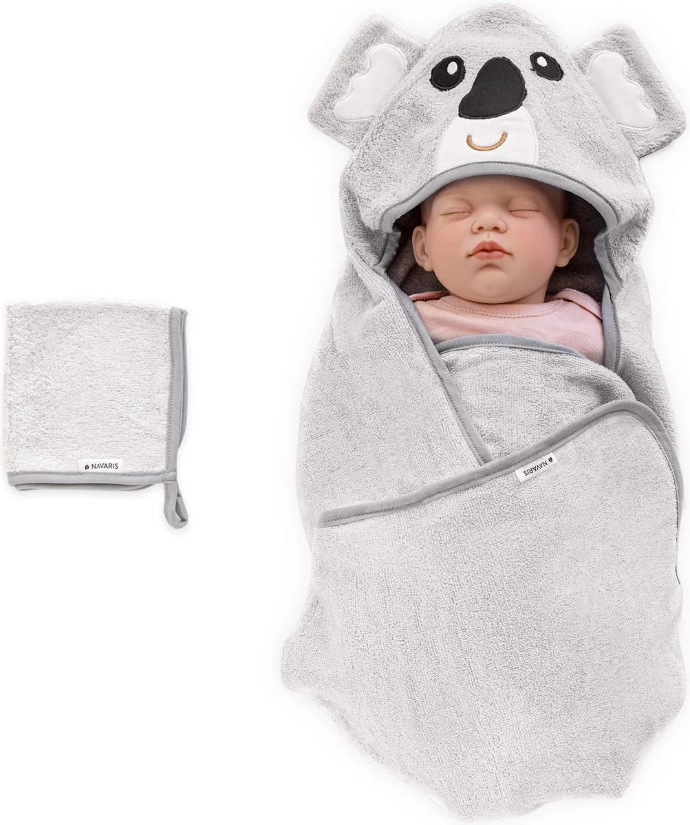 Navaris badcape met capuchon voor baby - Set met badcape en washandje - 100% bamboe - Voor baby's van 0-12 maanden - Oeko-tex gecertificeerd - Koala Navaris Badcape Met Capuchon Voor Baby - Set Met Badcape En Washandje - 100% Bamboe - Voor Baby's Van 0-12 Maanden - Oeko-tex Gecertificeerd - Koala -Winkel voor babyproducten 1003x1200 2