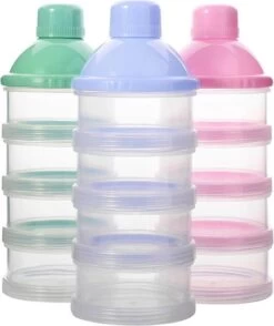 Merkloos Melkpoeder Doseerdoosje - Set Van 2 - BPA Vrij - Blauw - 4 Lagen -Melkpoeder Toren - Babypoeder Bewaarbakje - Reisbox - Dispenser - Poedertoren -Winkel voor babyproducten 1009x1200 5