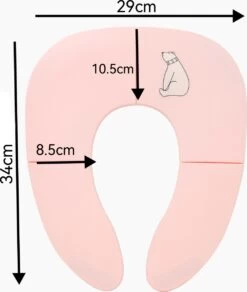 Kinder WC (roze) Bril Opvouwbaar Licht Ontwerp Hygiënisch Voor Onderweg WC Bril Voor Zindelijkheidstraining Makkelijk Mee Te Nemen Gratis Tasje Bijgeleverd