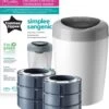 Tommee Tippee Simplee Sangenic Luieremmer, Milieuvriendelijker Systeem, Inclusief 6 Navulcassettes Met Duurzaam Geproduceerde Antibacteriële GREENFILM, Grijs -Winkel voor babyproducten 1021x1200 3