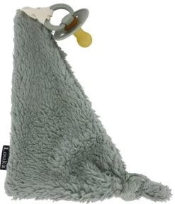 Louka Speendoekje Driehoek Teddy Groen - Teddy Katoen - Speenknuffel - Excl. Bibs Speen