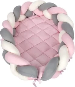 Sevibaby Roze 3-in-1 Braided Bedbumper En Babynest 521-2 -Winkel voor babyproducten 1034x1200 5