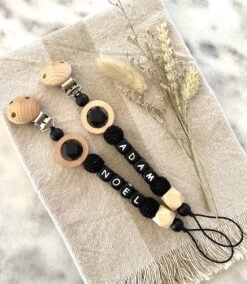 Luxe Speenkoorden - ADAM - Speenkoord Met Naam - Gepersonaliseerd Fopspeen Clip - Jongen - Baby Shower