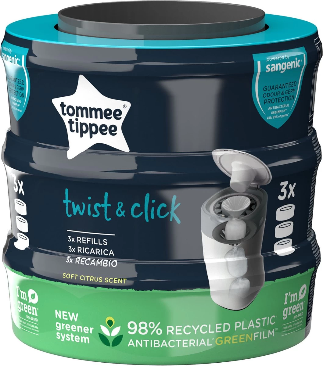 Tommee Tippee Twist & Click Milieuvriendelijke Luieremmer Navulling - duurzaam geproduceerde Greenfilm - 3 stuks Tommee Tippee Twist & Click Milieuvriendelijke Luieremmer Navulling - Duurzaam Geproduceerde Greenfilm - 3 Stuks -Winkel voor babyproducten 1059x1200 1