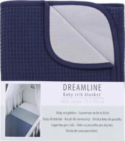 Merkloos Dreamline Wiegdeken - Donkerblauw - 75 X 100