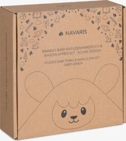 Navaris Badcape Met Capuchon Voor Baby - Set Met Badcape En Washandje - 100% Bamboe - Voor Baby's Van 0-12 Maanden - Oeko-tex Gecertificeerd - Schaap -Winkel voor babyproducten 1068x1200 1