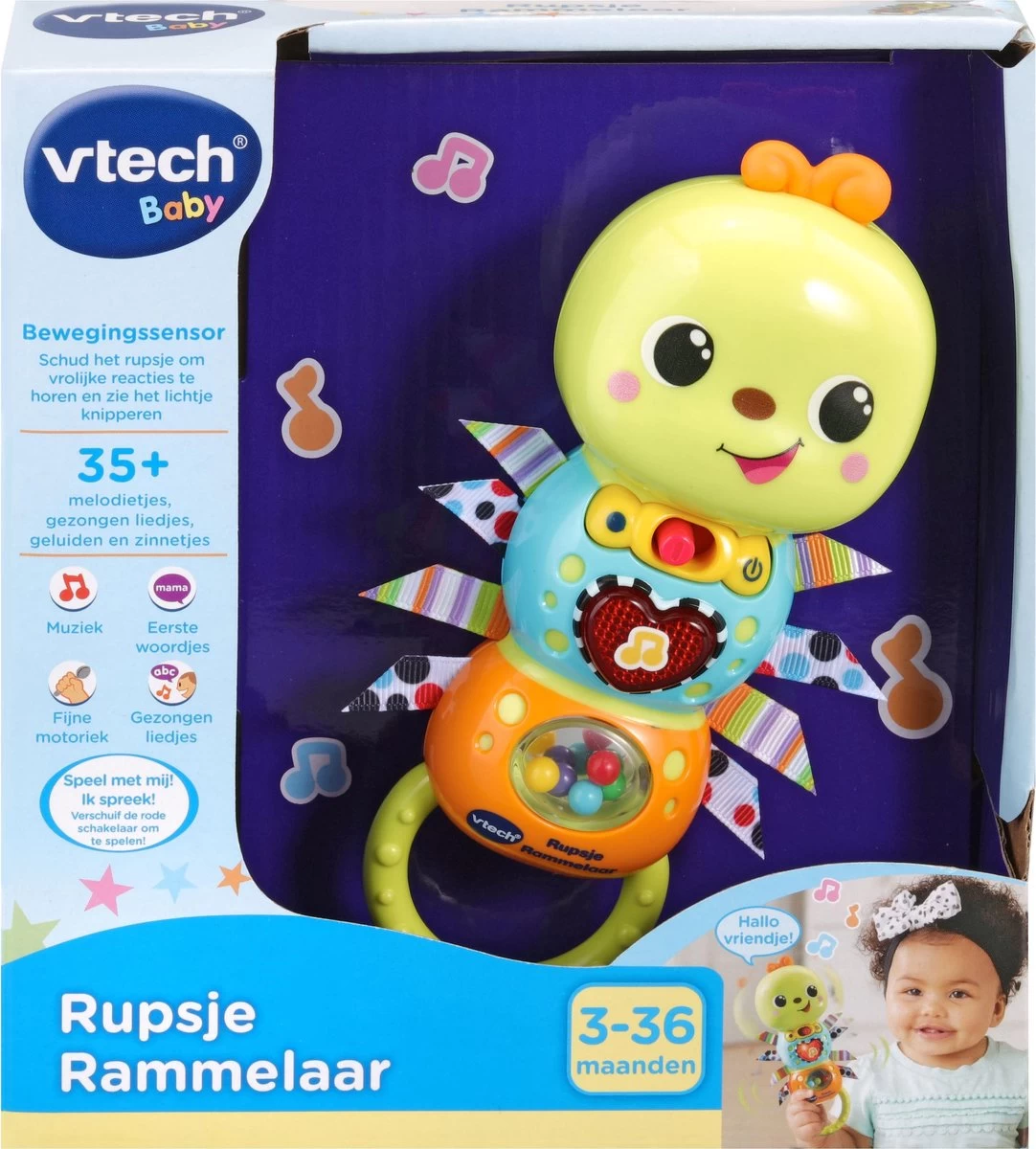 VTech Baby Rupsje Rammelaar - Educatief Babyspeelgoed - 3 tot 36 Maanden VTech Baby Rupsje Rammelaar - Educatief Babyspeelgoed - 3 Tot 36 Maanden -Winkel voor babyproducten
