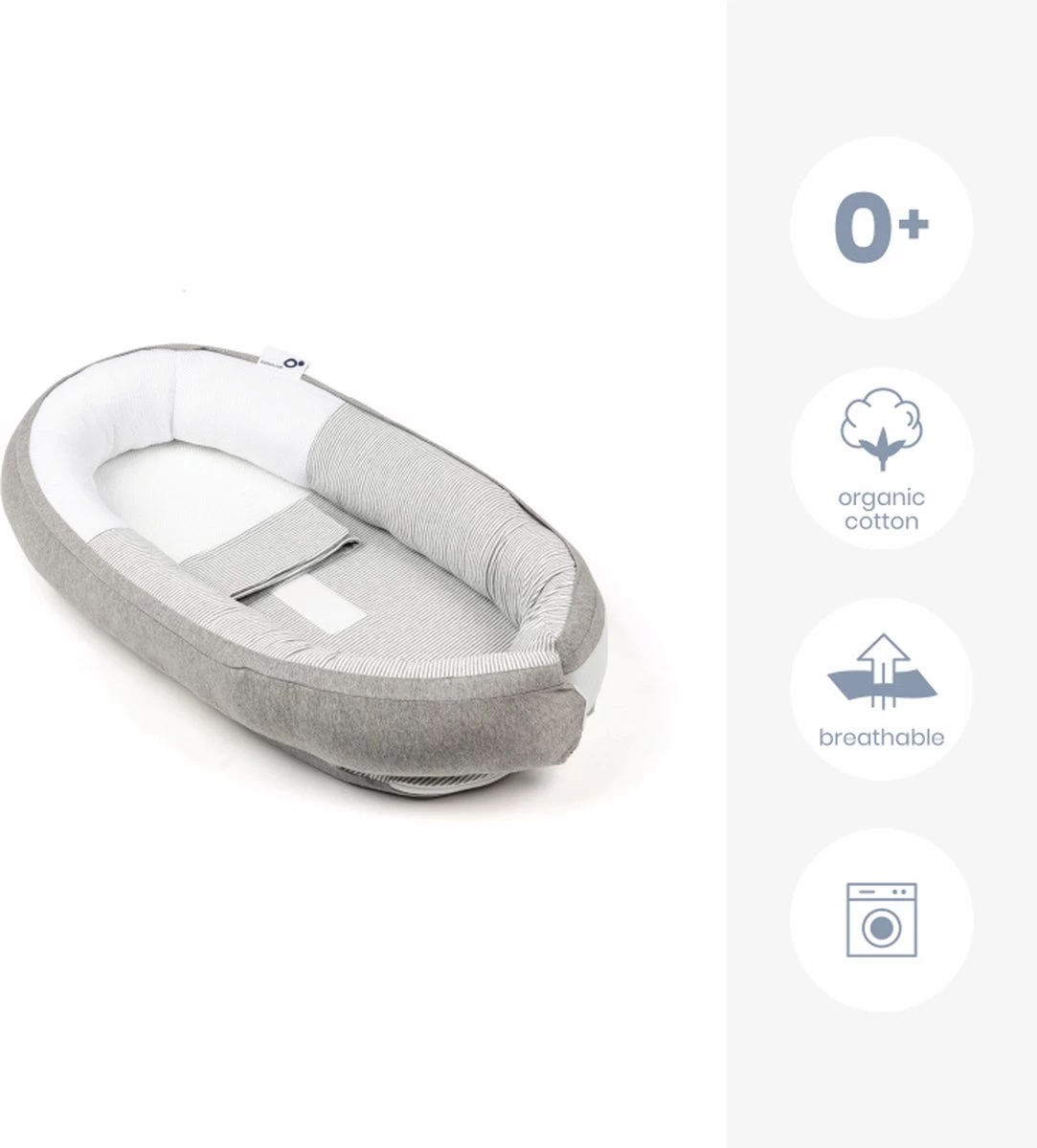 Doomoo Cocoon - Babynestje - Biologisch Katoen en 74 x 46 cm - Classic Grey Doomoo Cocoon - Babynestje - Biologisch Katoen En 74 X 46 Cm - Classic Grey -Winkel voor babyproducten 1083x1200 10