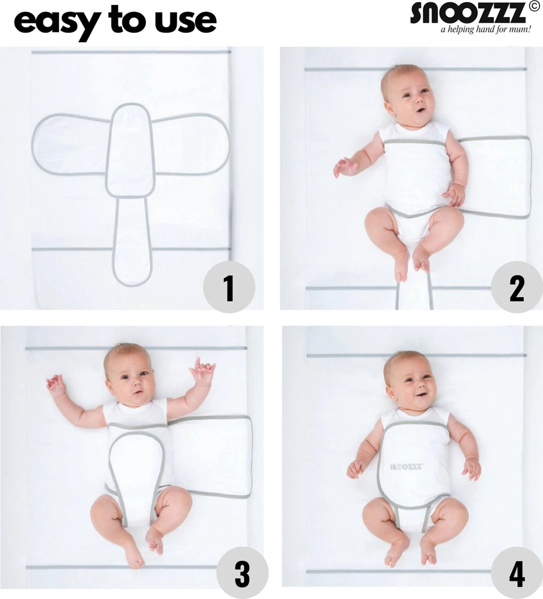 Snoozzz Slaapwikkel Regular - Baby Slaaphulp - voorkomt voorkeurshouding - geschikt voor wieg en ledikant - 0+ maanden - Wit/Grijs - 180 x 50 cm Snoozzz Slaapwikkel Regular - Baby Slaaphulp - Voorkomt Voorkeurshouding - Geschikt Voor Wieg En Ledikant - 0+ Maanden - Wit/Grijs - 180 X 50 Cm -Winkel voor babyproducten 1087x1200 5