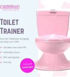 Casteleyn - Toilet Trainer - WC Potje - Plaspotje - Kinder Toilet - Met Geluid - Tot 21KG - Roze -Winkel voor babyproducten 1100x1200