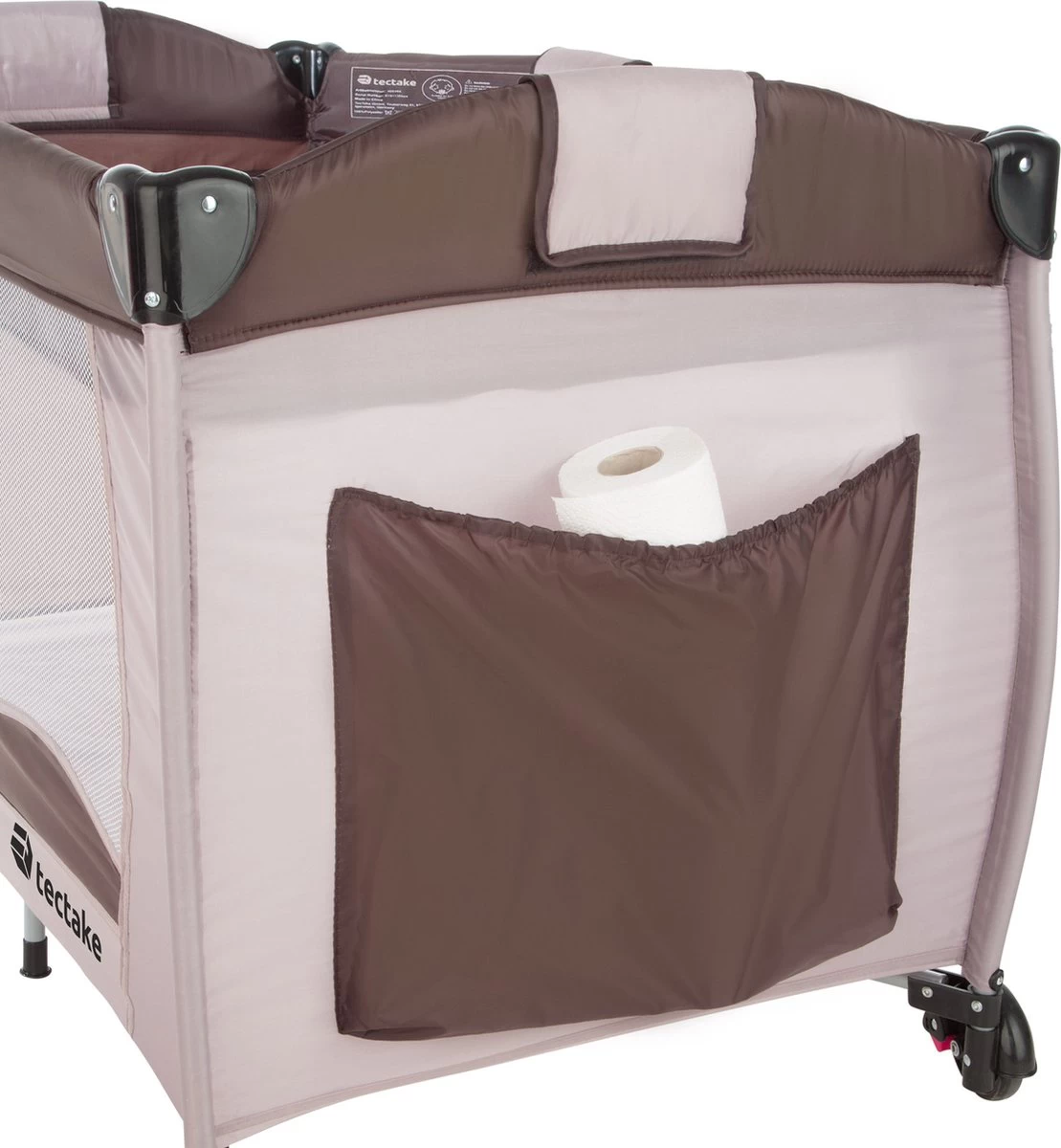 tectake - Reisbedje babybed campingbed Dodo - 132x75x104cm incl. aankleedkussen en draagtas - bruin - 402203 Tectake - Reisbedje Babybed Campingbed Dodo - 132x75x104cm Incl. Aankleedkussen En Draagtas - Bruin - 402203 -Winkel voor babyproducten 1109x1200 3