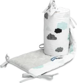 Sensillo Baby Bedbumper - Bedomrander - Anti Stootrand Ledikant - Bed Zijbeschermers - 180x30cm - Grijze Wolkjes -Winkel voor babyproducten 1113x1200 7