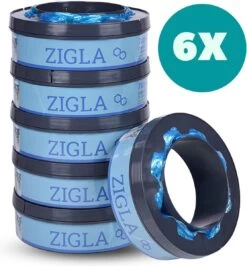 Zigla – 6x Luieremmer Navulling – Navulcassette - Geschikt Voor Tommee Tippee Sangenic Tec