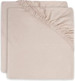 Jollein Baby Hoeslaken Wieg Jersey 40/50x80/90cm - Pale Pink - 2 Stuks