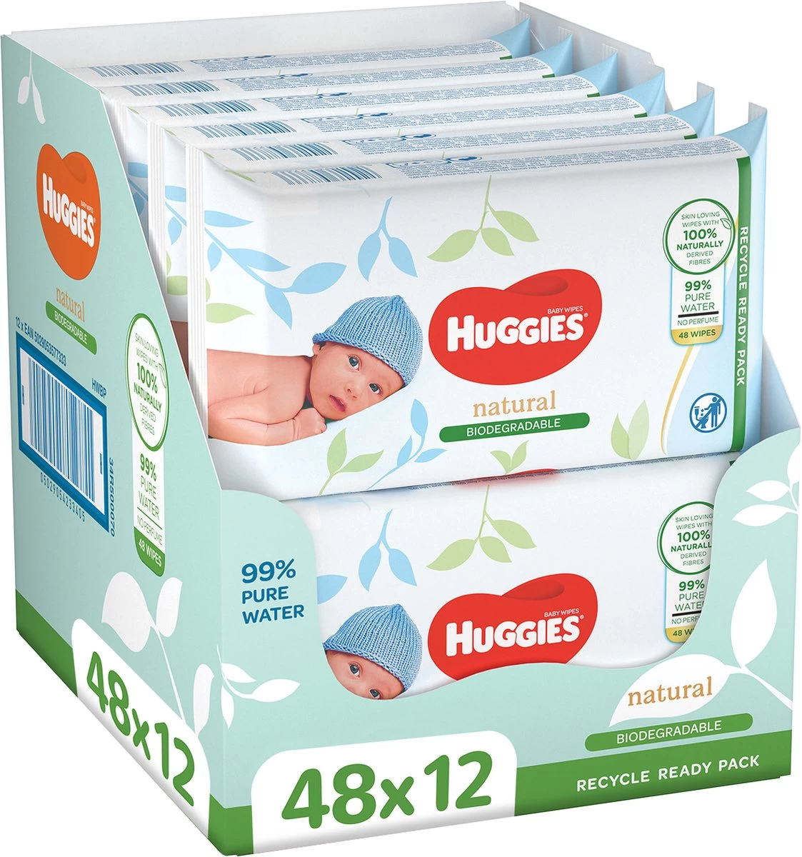 Huggies billendoekjes - 100% plasticvrij - biologisch afbreekbaar - 12 x 48 stuks - 576 doekjes Huggies Billendoekjes - 100% Plasticvrij - Biologisch Afbreekbaar - 12 X 48 Stuks - 576 Doekjes -Winkel voor babyproducten