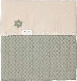 Koeka Baby Dekentje Ledikant Wafel Flanel Antwerp - Groen - 100x150cm