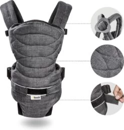 Hauck 2 Way Carrier Draagzak - Buikdrager - Melange Charcoal -Winkel voor babyproducten 1146x1200 7