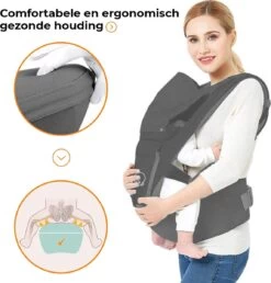 Deryan Pack Luxe Ergonomische Draagzak Babydrager + Opbergvakjes Grijs -Winkel voor babyproducten 1147x1200 3