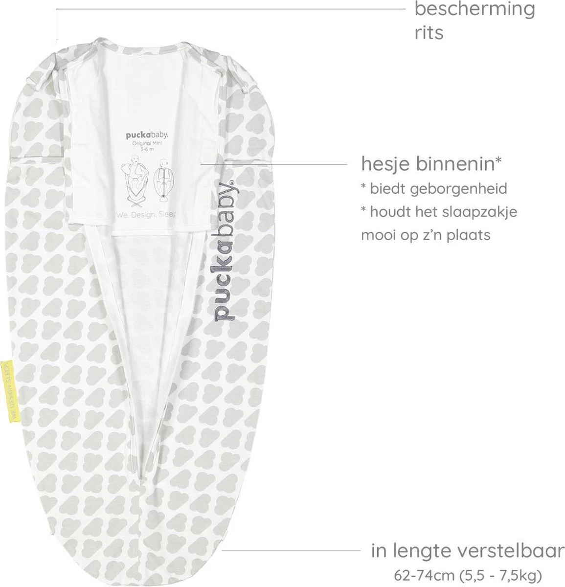 Puckababy inbakerslaapzak Original Mini 3-6 maanden - Sheep Clouds Puckababy Inbakerslaapzak Original Mini 3-6 Maanden - Sheep Clouds -Winkel voor babyproducten 1155x1200 11