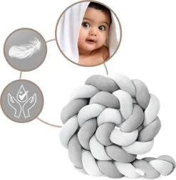 Bedbumper - Bedomrander - Bedbumper Ledikant - Bedbumper Gevlochten - Boxomrander - Babykamer Accessoires - 2 Meter - Katoen - Grijs/wit 4 Bedbumper - Bedomrander - Bedbumper Ledikant - Bedbumper Gevlochten - Boxomrander - Babykamer Accessoires - 2 Meter - Katoen - Grijs/wit -Winkel voor babyproducten 1173x1200 10