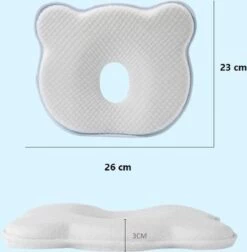 MINIIYOU® Orthopedisch Baby Hoofdkussen - Blauw - Plat Hoofd - Katoen - Traagschuim Vulling -Winkel voor babyproducten 1178x1200 13