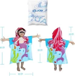 JAXY Badcape Baby - Badcape - Baby Badjas - Omslagdoek - Omslagdoek - Baby Handdoek Met Capuchon - Strandhanddoek - Badponcho - Poncho Handdoek - Microfiber - 60x90cm - Paarse Zeemeermin -Winkel voor babyproducten 1183x1200 4