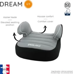 Nania - Zitverhoger Dream Luxe - Groep 2/3 (van 15 Tot 36 Kg) - 3 Tot 12 Jaar - Grijs
