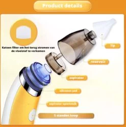 Premium Elektrische Oplaadbare Neus Reiniger Voor Baby En Kinderen - Inclusief Oplader, Handleiding En Batterijen - Hygiënische Neusreiniger - Baby Aspirator - Neuszuiger - Baby Neuspompje - Toetenveger - Baby Neusreiniger - Geel - Neusspoeler -Winkel voor babyproducten 1187x1200 2