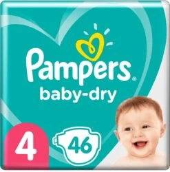 Pampers® Pampers Baby-Dry Maat 4, 46 Luiers, Tot 12 Uur Bescherming, 9-14kg -Winkel voor babyproducten 1187x1200