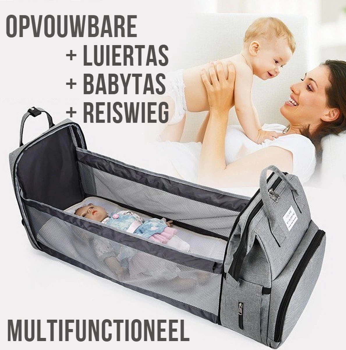 LaGloss® Luiertas Rugtas Reiswieg Opvouwbaar GRIJS - Multifunctionele 2-in-1 Babytas - Travel Camping Reisbed Rugzak - Baby Bed Wieg Tas - Grijs Merkloos LaGloss® Luiertas Rugtas Reiswieg Opvouwbaar GRIJS - Multifunctionele 2-in-1 Babytas - Travel Camping Reisbed Rugzak - Baby Bed Wieg Tas - Grijs -Winkel voor babyproducten 1189x1200 11