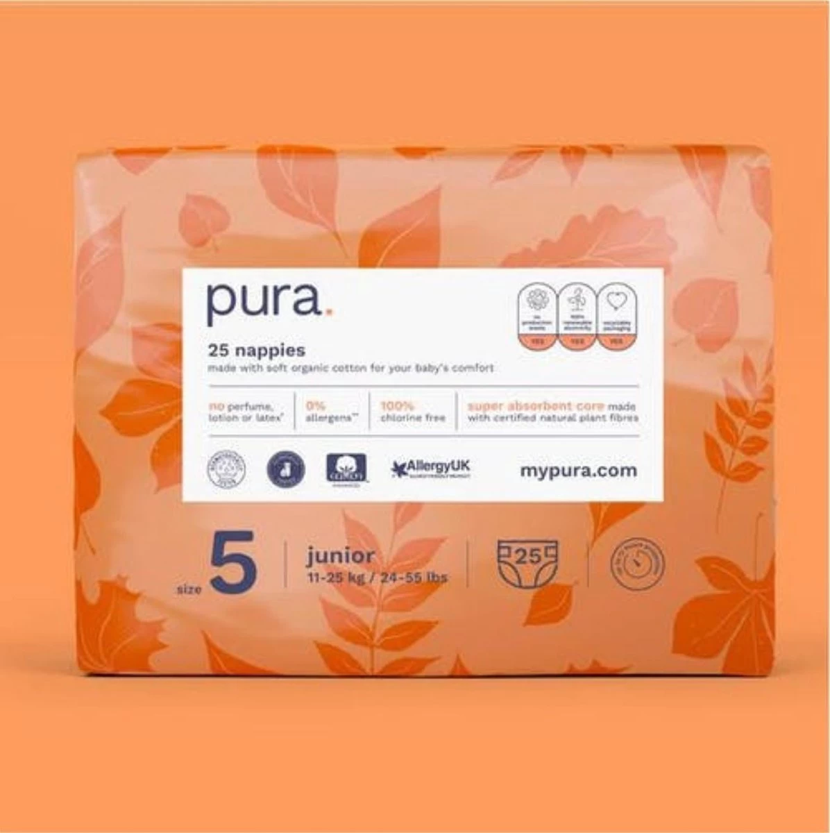 Pura Eco-Friendly luiers Maat 5 (11-25kg), 125 luiers Pura Eco-Friendly Luiers Maat 5 (11-25kg), 125 Luiers -Winkel voor babyproducten 1196x1200 2