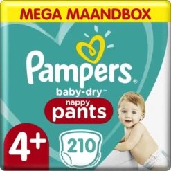 PampersĀ® Pampers - Baby Dry Pants - Maat 4+ - Mega Maandbox - 210 Luierbroekjes