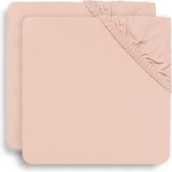 Jollein Baby Hoeslaken Ledikant Katoen 60x120cm - Pale Pink - 2 Stuks