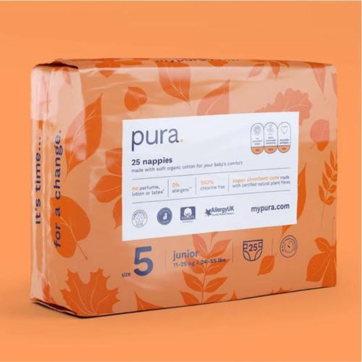 Pura Eco-Friendly luiers Maat 5 (11-25kg), 125 luiers Pura Eco-Friendly Luiers Maat 5 (11-25kg), 125 Luiers -Winkel voor babyproducten 1198x1200 8