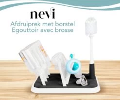 Nevi Afdruiprek Met Lekbak - Afdruipmat Voor 10 Flessen - Opvouwbaar Droogrek Babyfles - Inclusief Afwasborstel -Winkel voor babyproducten 1200x1005 2