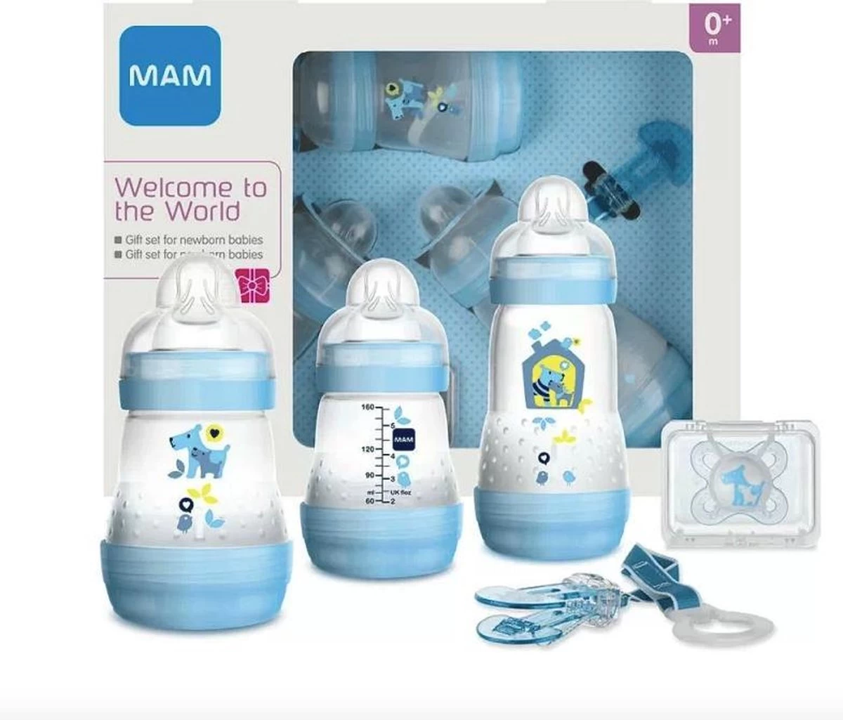 Mam starter set Blauw - 2x Anti-Colic flesjes 160 ml, 1 flesje Anti-Colic 260 ml, 1 speen START, 1 speenkoord Mam Starter Set Blauw - 2x Anti-Colic Flesjes 160 Ml, 1 Flesje Anti-Colic 260 Ml, 1 Speen START, 1 Speenkoord -Winkel voor babyproducten 1200x1025 3