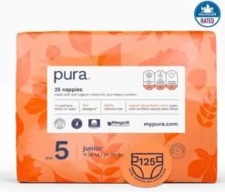 Pura Eco-Friendly Luiers Maat 5 (11-25kg), 125 Luiers 11 Pura Eco-Friendly Luiers Maat 5 (11-25kg), 125 Luiers -Winkel voor babyproducten 1200x1026