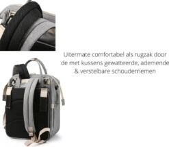 Humpy Dumpy Stijlvolle Luiertas Rugzak (Grijs) Met Uitschuifbaar Verschoon/ Slaap Bedje. Incl. Verschoon Matje, USB Poort & Buggy Straps -Winkel voor babyproducten 1200x1042 8
