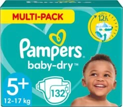 Pampers® Pampers Baby-Dry Luiers - Maat 5+ (12-17 Kg) - 132 Stuks - Multi-Pack 9 Pampers® Pampers Baby-Dry Luiers - Maat 5+ (12-17 Kg) - 132 Stuks - Multi-Pack -Winkel voor babyproducten 1200x1045