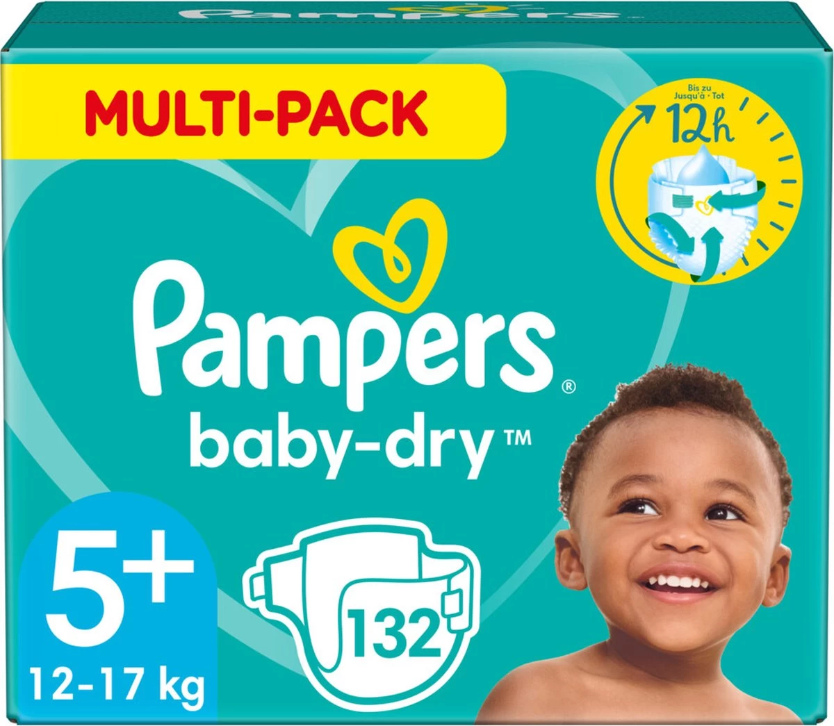 Pampers Baby-Dry Luiers - Maat 5+ (12-17 kg) - 132 stuks - Multi-Pack Pampers® Pampers Baby-Dry Luiers - Maat 5+ (12-17 Kg) - 132 Stuks - Multi-Pack -Winkel voor babyproducten