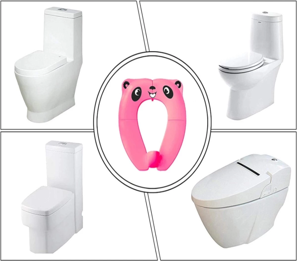 WC Verkleiner Roze Panda Ontwerp - Toilettrainer - Opvouwbare Toilet Zitje - Toiletbril Verkleiner - Kinder WC Bril Merkloos WC Verkleiner Roze Panda Ontwerp - Toilettrainer - Opvouwbare Toilet Zitje - Toiletbril Verkleiner - Kinder WC Bril -Winkel voor babyproducten