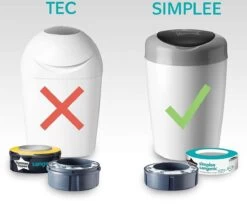 Tommee Tippee Simplee Sangenic-navullingen Voor Luieremmers, Duurzaam Geproduceerde Antibacteriële GREENFILM, Verpakking Van 6 Stuks -Winkel voor babyproducten 1200x1060