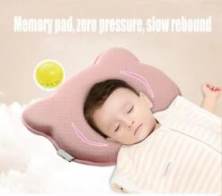 MINIIYOU® Orthopedisch Baby Hoofdkussen - Blauw - Plat Hoofd - Katoen - Traagschuim Vulling -Winkel voor babyproducten 1200x1062 4