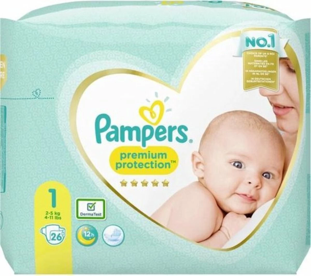 Pampers Premium Protection Luiers Maat 1 (2-5kg) 4x26 = 104 stuks Pampers® Pampers Premium Protection Luiers Maat 1 (2-5kg) 4x26 = 104 Stuks -Winkel voor babyproducten
