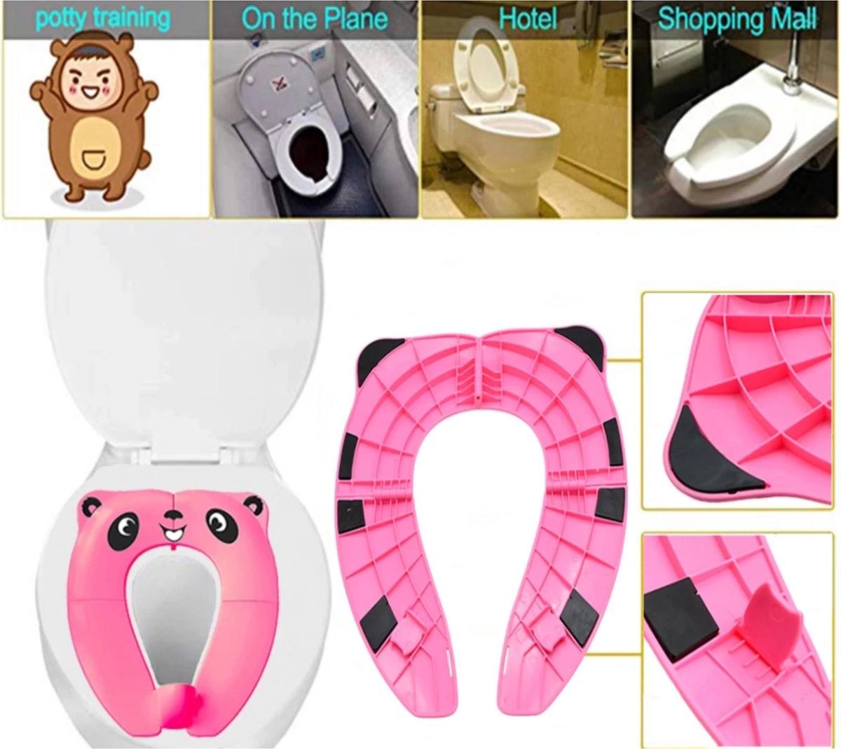 WC Verkleiner Roze Panda Ontwerp - Toilettrainer - Opvouwbare Toilet Zitje - Toiletbril Verkleiner - Kinder WC Bril Merkloos WC Verkleiner Roze Panda Ontwerp - Toilettrainer - Opvouwbare Toilet Zitje - Toiletbril Verkleiner - Kinder WC Bril -Winkel voor babyproducten 1200x1069 3