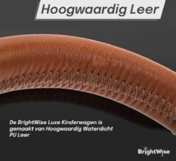 Merkloos BrightWise® Luxe Kinderwagen 3 In 1 Voldoet Aan Alle Europese Veiligheidscertificaten - Wandelwagen - Kinderwagen 3-in-1 Incl Autostoel - Kinderwagen Maxi Cosi – Buggy 3 In 1 - Newborn - Leer - Bruin -Winkel voor babyproducten 1200x1101 8