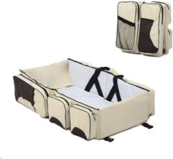 Merkloos Decopatent® Baby Bed - Luiertas - Reisbedje Voor Baby’s En Kleuters - Opvouwbare Reiswieg - Reisbed Met Matras - Reistas - Creme -Winkel voor babyproducten 1200x1106 4