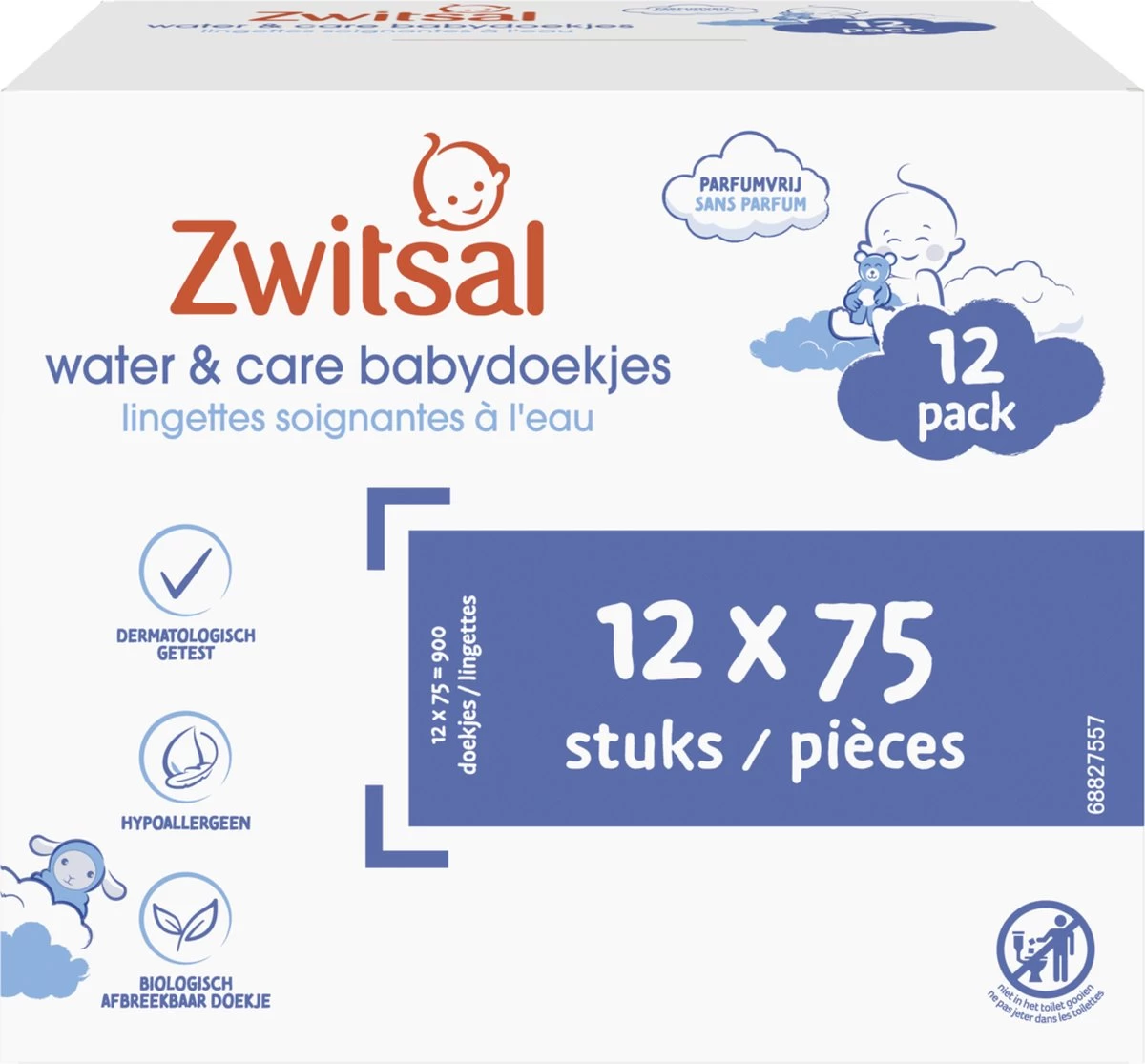 Zwitsal Water & Care Billendoekjes Parfumvrij - 900 doekjes - Voordeelverpakking Zwitsal Water & Care Billendoekjes Parfumvrij - 900 Doekjes - Voordeelverpakking -Winkel voor babyproducten