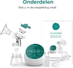 Nutrea DoubleFlow – Draadloze Dubbele Elektrische Borstkolf 24 Mm – Oplaadbare Accu -Winkel voor babyproducten 1200x1118 4