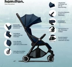 Hamilton By Yoop One Prime X1 Buggy - Premium Stroller Met One Hand Folding Technologie - Blauw - Lichte, Verstelbare En Wendbare Kinderwagen Met Vele Gemakken -Winkel voor babyproducten 1200x1127 6
